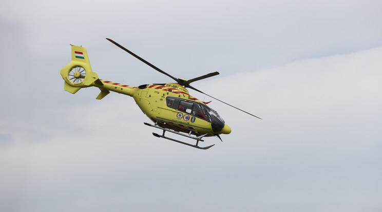 Tanár életét mentették meg Salgótarjánban egy mentőhelikopter segítségével