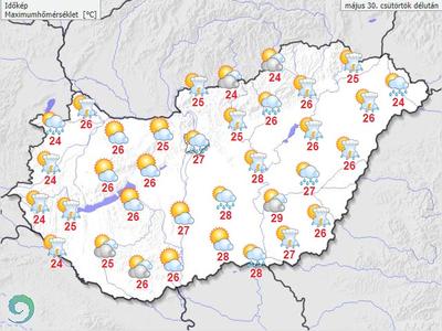 Felhőszakadás és jégeső kísérheti a csütörtöki napsütést Magyarországon