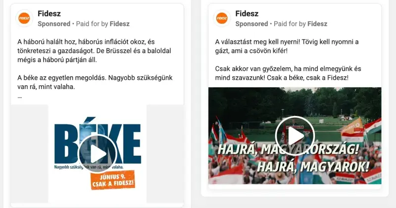 Fidesz Facebook-hirdetések: rekordköltés a választási finisben