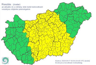 Jégeső és viharos szél várható a pénteki fronttal