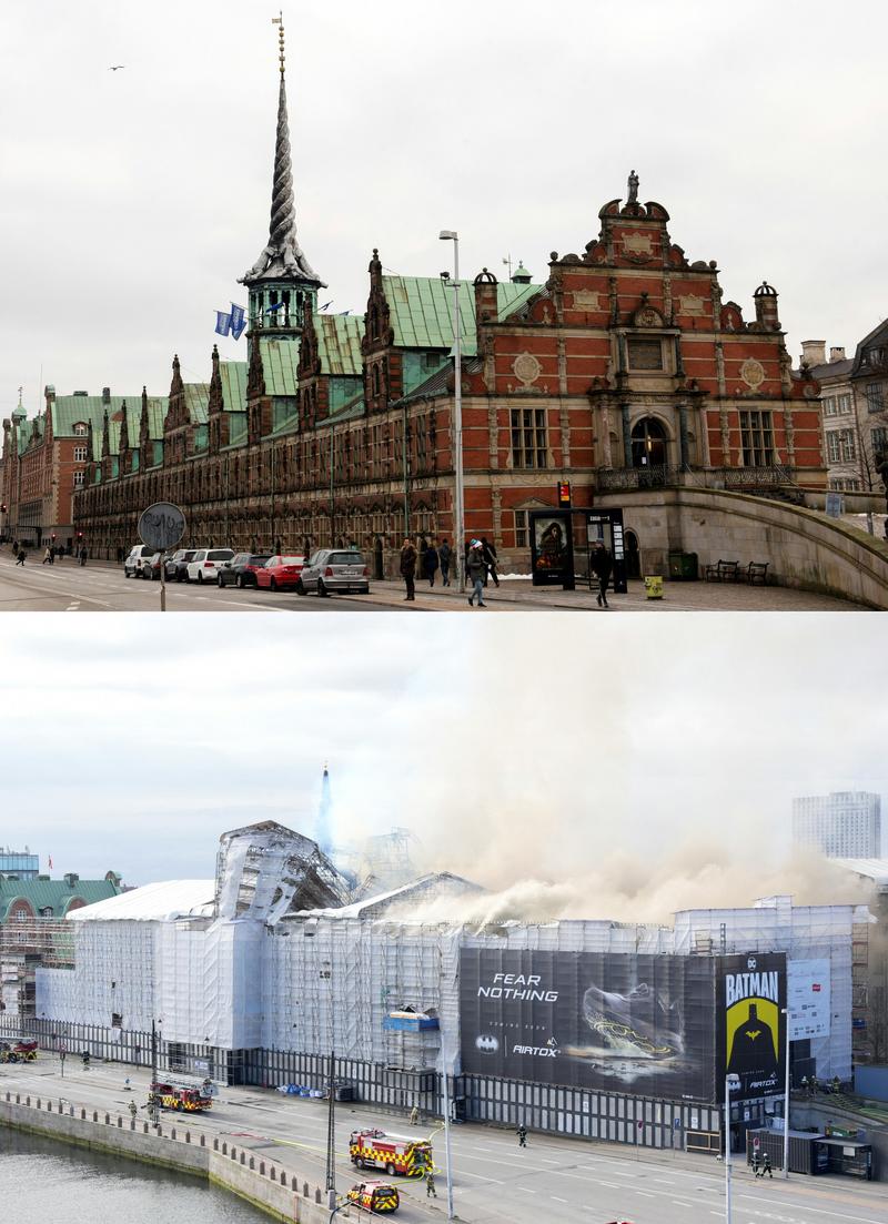 A Børsen történelmi tőzsdeépület tragédiája: a sárkánytorony összeomlott