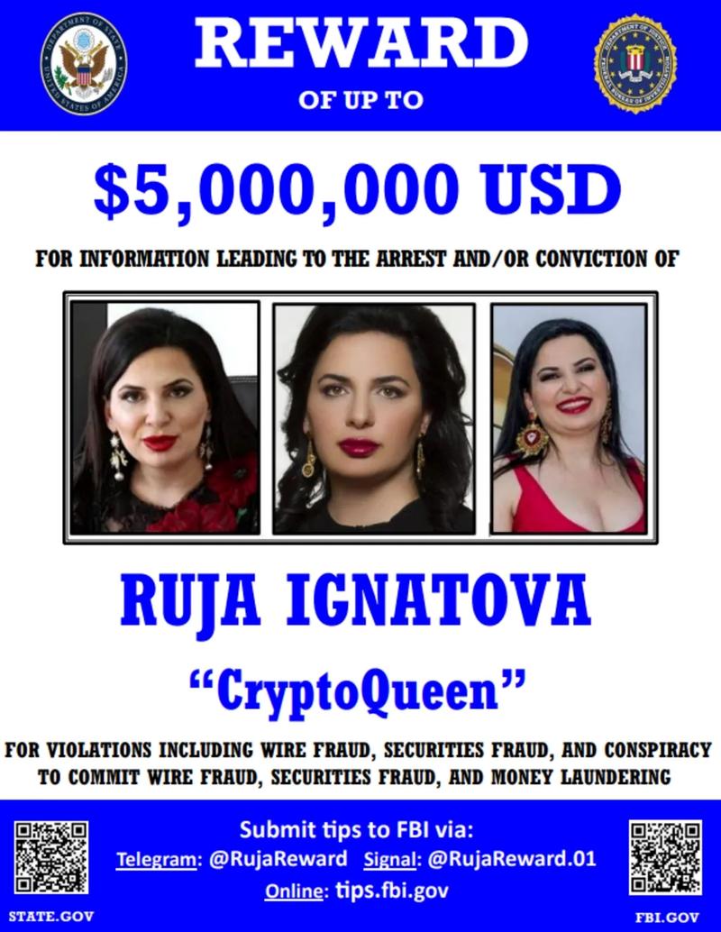Ötmillió dollár a „Kriptokirálynő” nyomára vezető információért