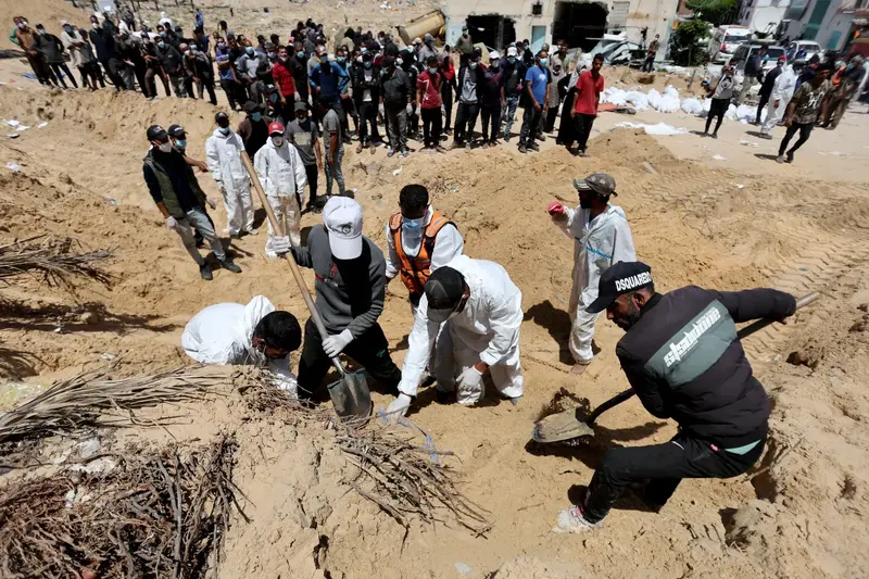 Tömegsír felfedezése a Gázai övezetben: több mint 300 áldozat