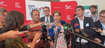Ilaria Salis sajtótájékoztatója Brüsszelben a magyar vádak kapcsán