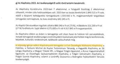 A Fidesz alapítványa évente 60-70 millió forinttal támogatja a CÖF-öt