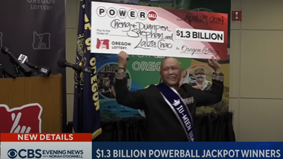 Rákkal küzdő férfi nyerte meg a Powerball 1,3 milliárd dolláros jackpotját