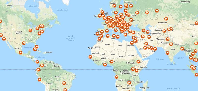 Térképen a világ magyar szavazóhelyei – Külképviseleteken voksolunk az EP-választáson
