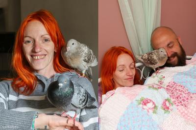 Egy walesi nő és a galambok, akik az ágyát is elfoglalják