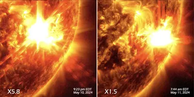 A NASA felvételei megörökítették a látványos napkitöréseket