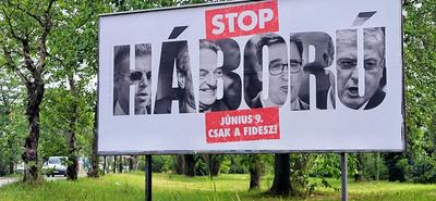 A Fidesz plakátja háborúellenes üzenettel, Magyar Péter válasza