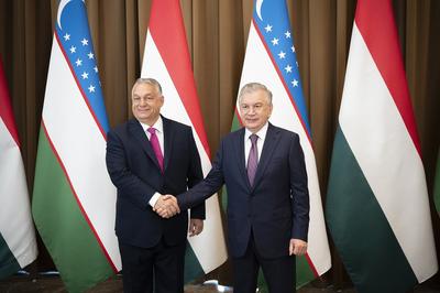 Orbán Viktor és az üzbég elnök kétoldalú megbeszélése Susában